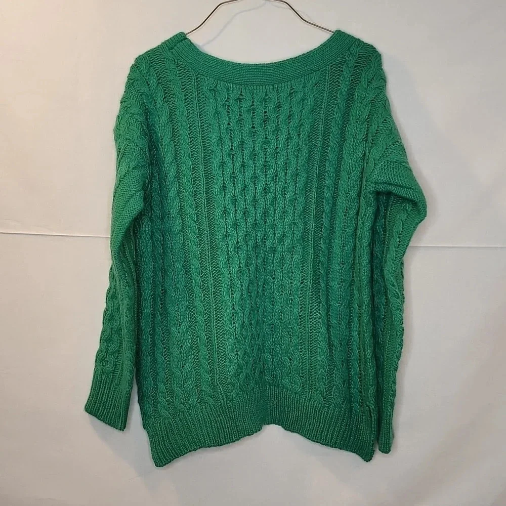 NWT JCP Green Wool Blend Crew Neck Sweater Size Small